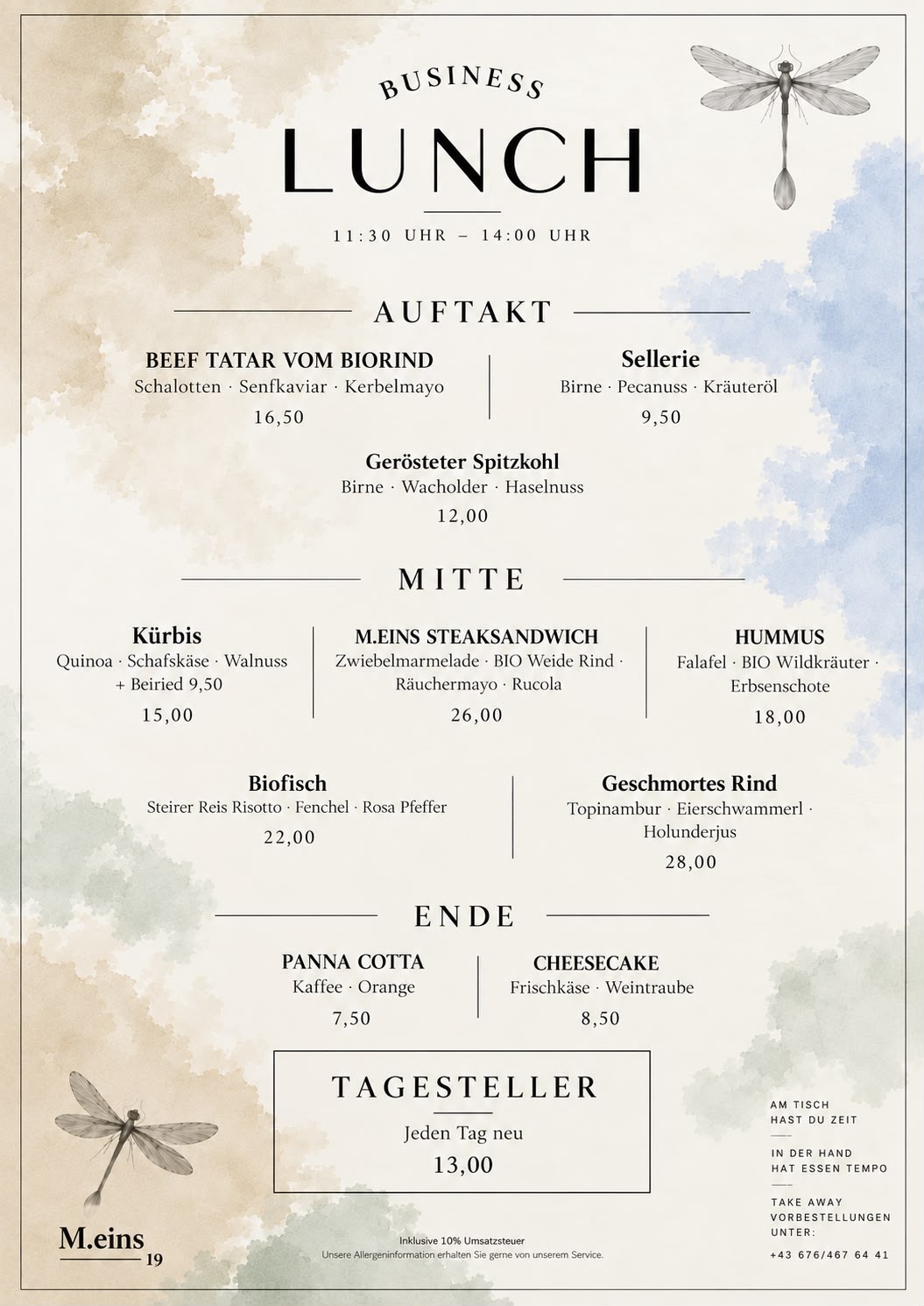 Aktuelle Lunch-Karte