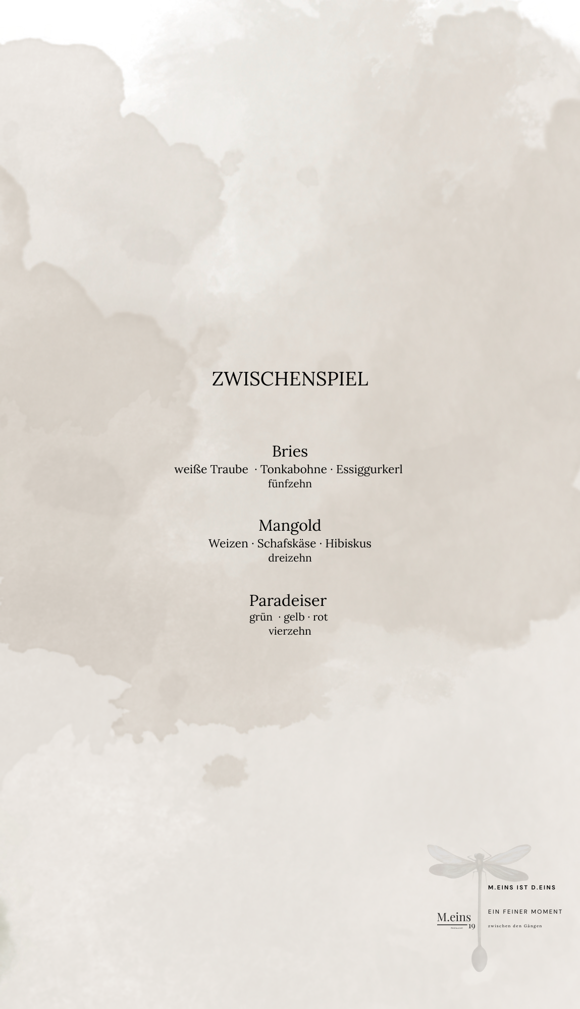 À-la-carte-Karte: Zwischenspiel