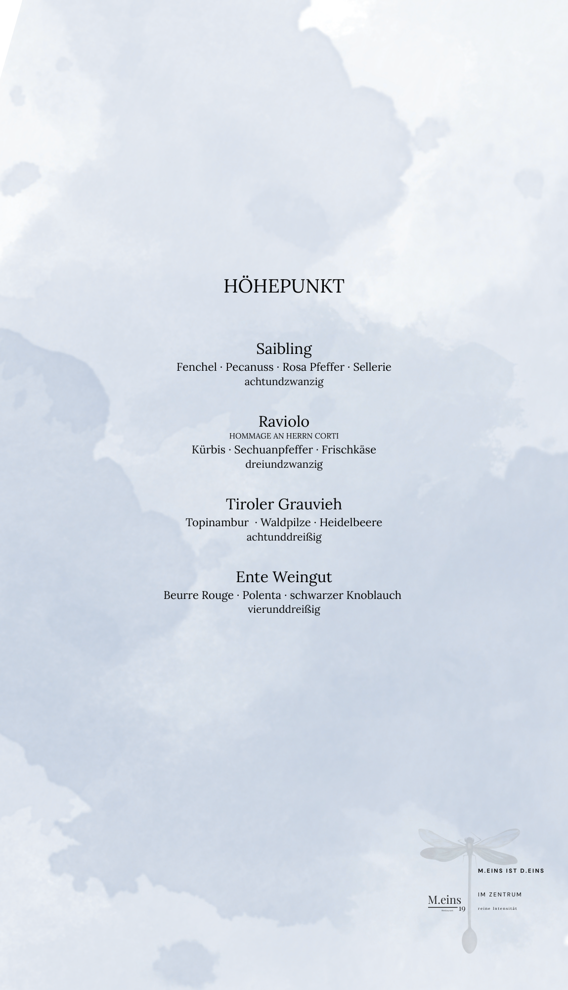À-la-carte-Karte: Höhepunkt